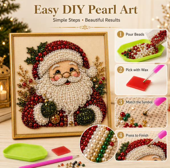 Art Craft For Adults - Set Lukisan Berlian Mutiara Natal dengan