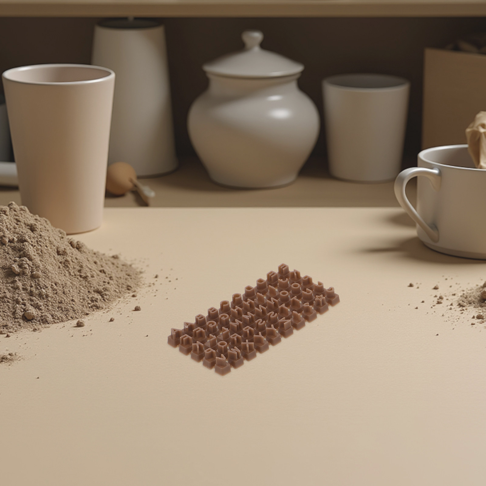 Air Dry Clay - 2 Set Cetakan Huruf Tanah Liat,