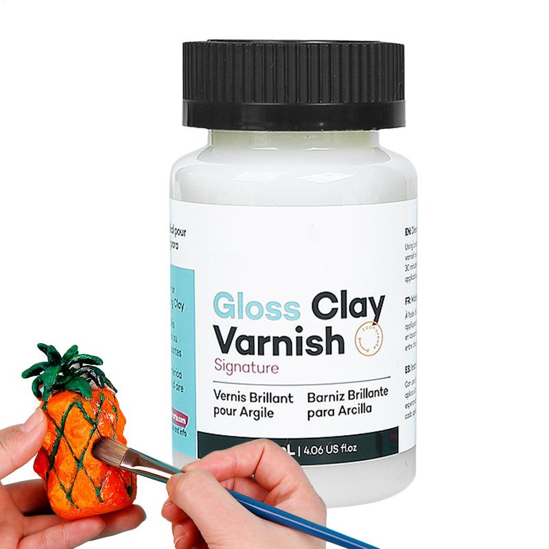 Air Dry Clay - Pernis Gloss 120ML untuk Pernis Tanah