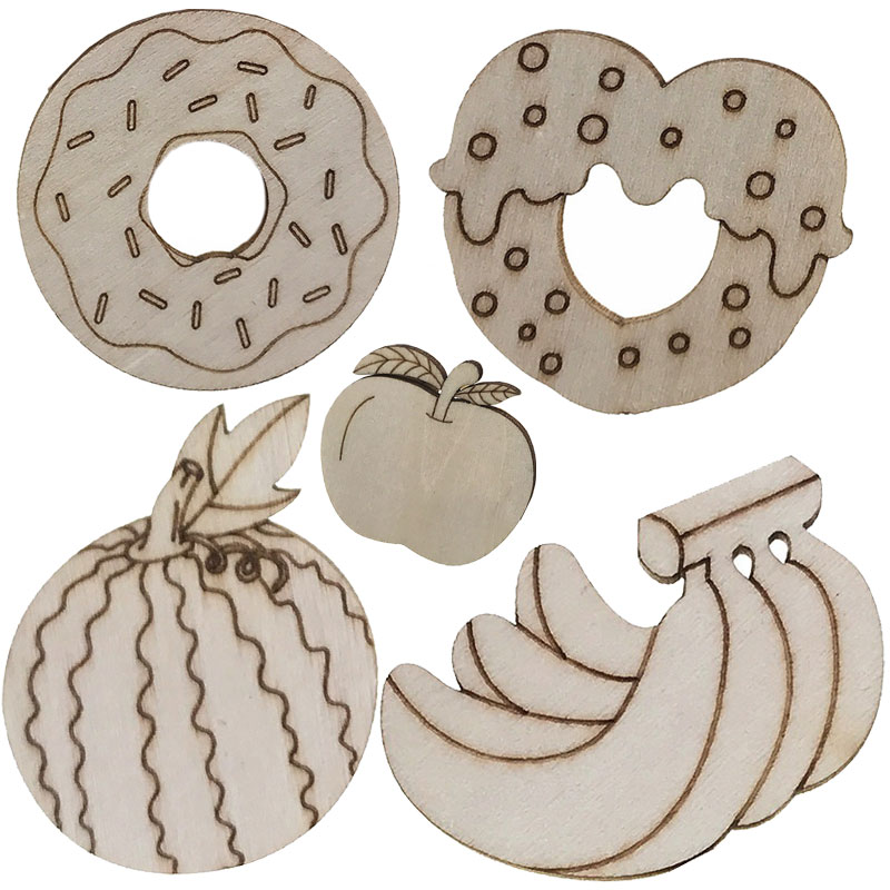 Art Craft Classes - 100 PCS Potongan Kayu Bentuk Donat