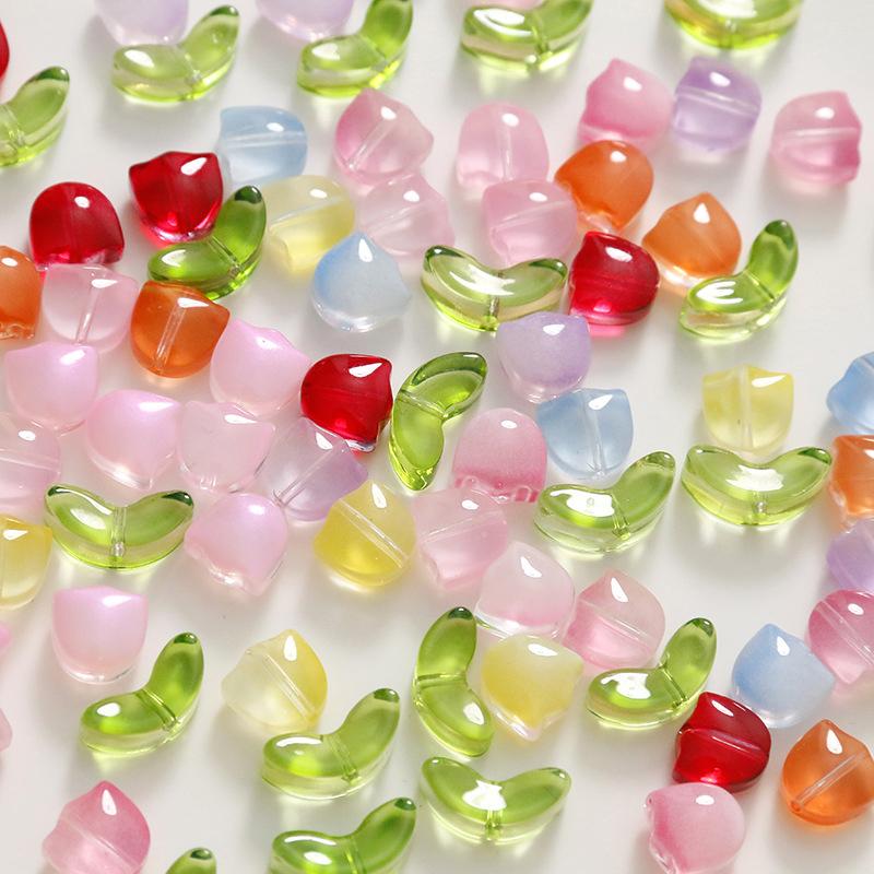 Art Craft Flower - Manik-manik Bunga Lampwork 30Pcs Manik-manik Kaca