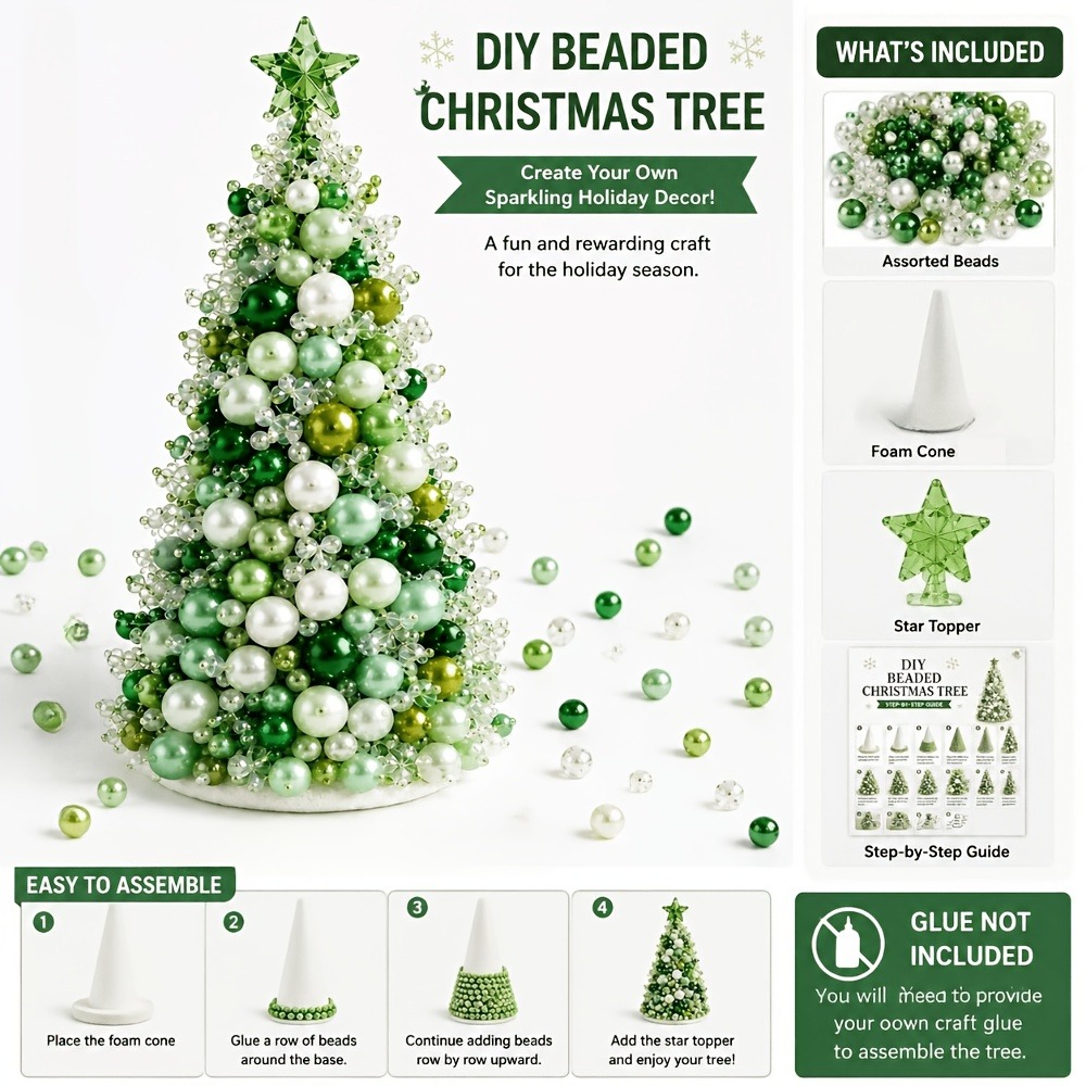 Art Craft Tree - Kit Pohon Natal Berhias Manik-Manik DIY,