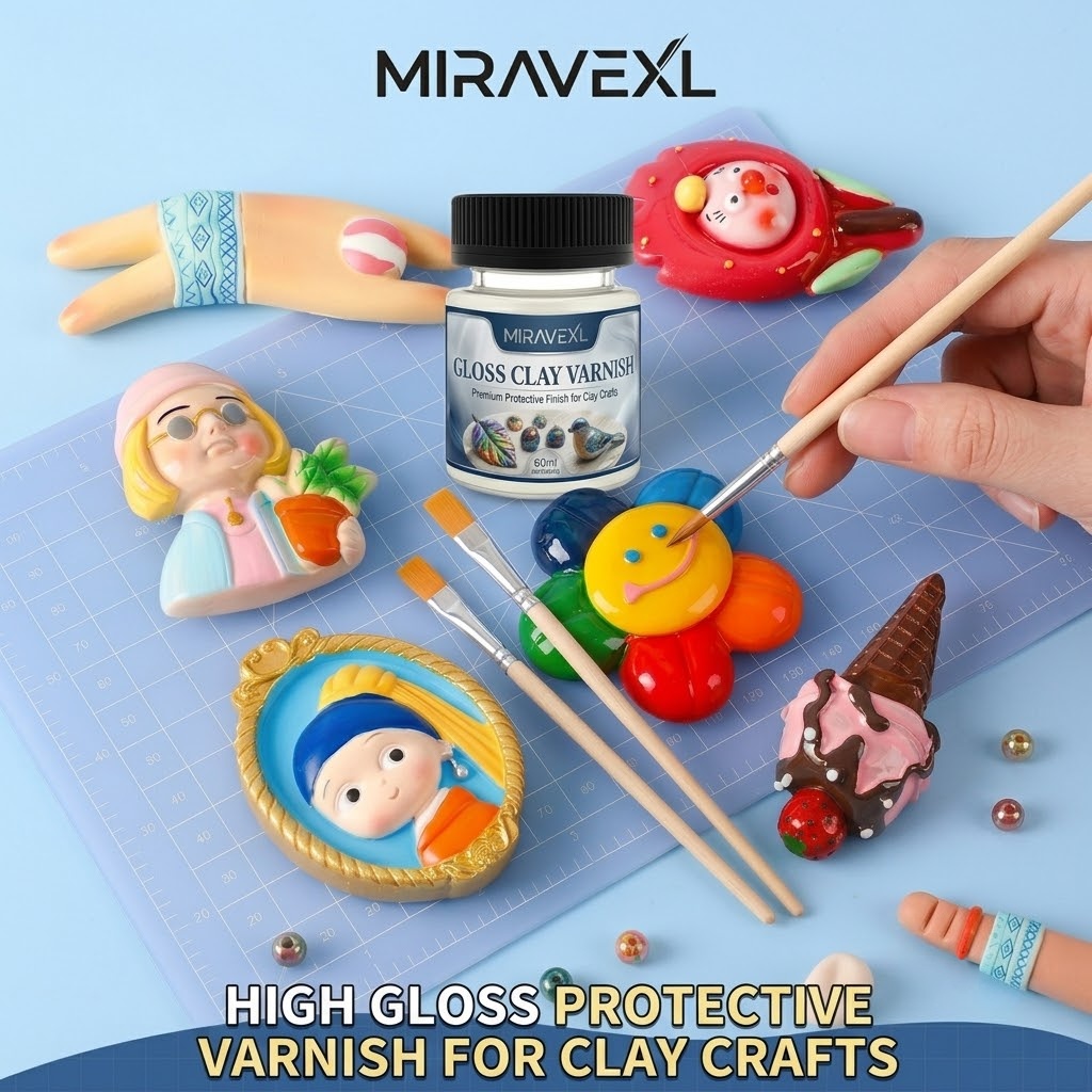 Air Dry Clay - Lapisan Glaze Tanah Liat Mengkilap dengan
