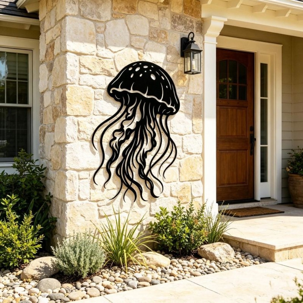 CIFBUY Seni Dinding Logam Patu - Art Craft Jellyfish ulasan dan harga
